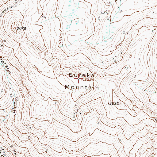 Topographic Map of Eureka Mountain, CO