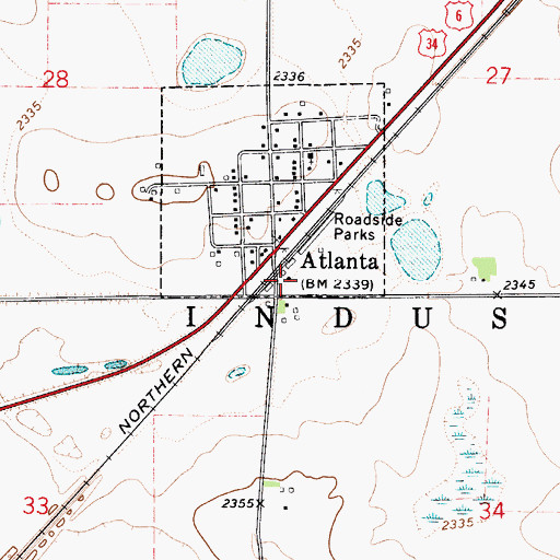 Topographic Map of Atlanta, NE