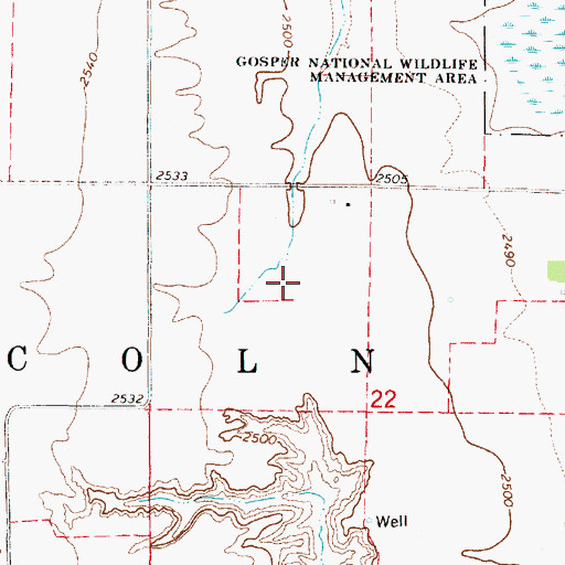 Topographic Map of Township of Lincoln, NE