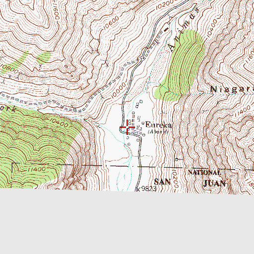 Topographic Map of Eureka, CO