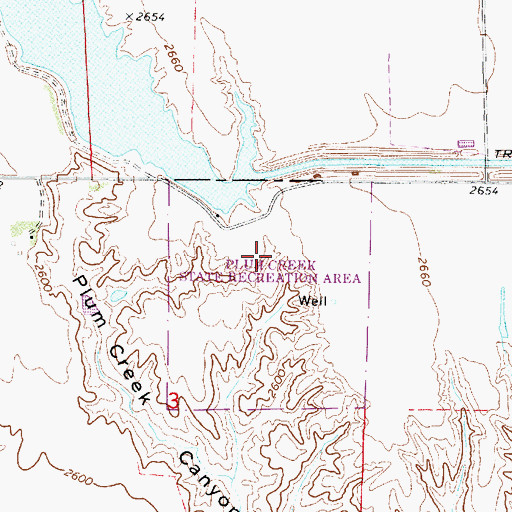 Topographic Map of Plum Creek State Recreation Area, NE
