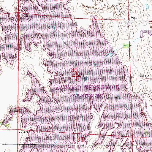 Topographic Map of Elwood Reservoir Recreation Area, NE