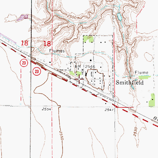 Topographic Map of Smithfield, NE