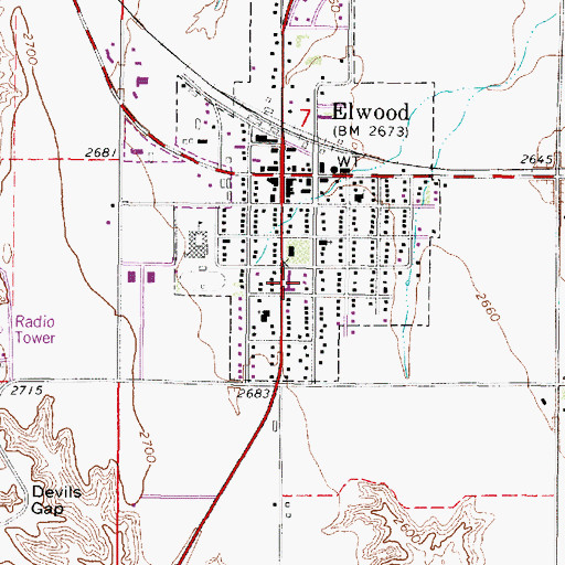 Topographic Map of Elwood Care Center, NE