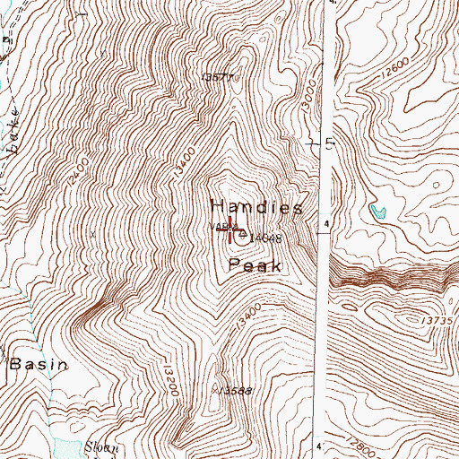 Topographic Map of Handies Peak, CO