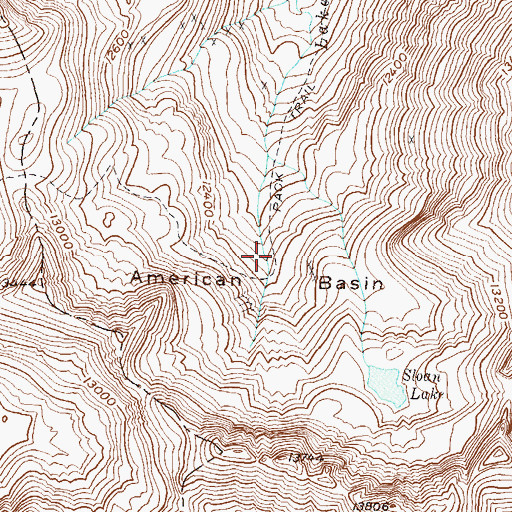 Topographic Map of American Basin, CO