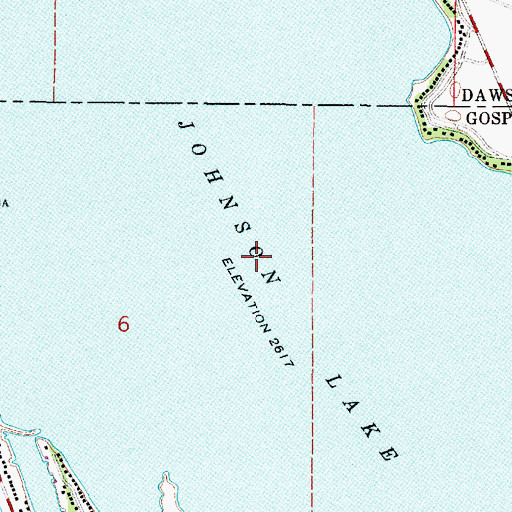 Topographic Map of Johnson Lake State Recreation Area, NE