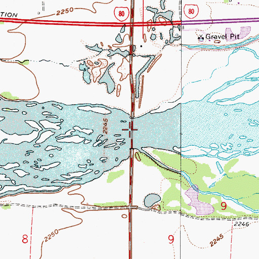 Topographic Map of Platte River Bridge, NE