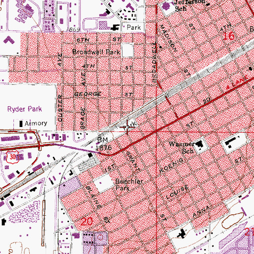 Topographic Map of Memorial Park, NE