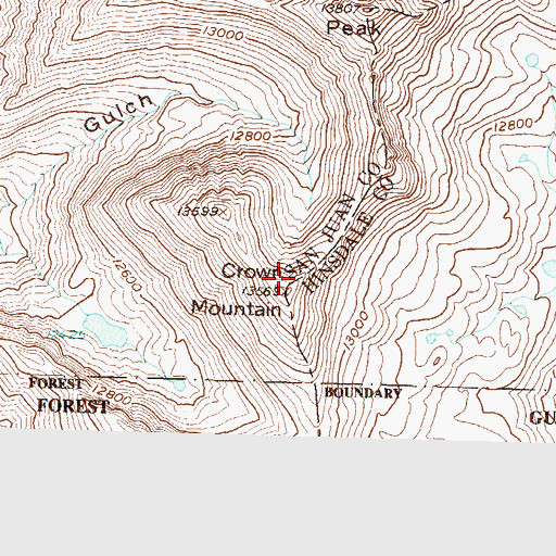 Topographic Map of Crown Mountain, CO