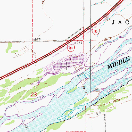 Topographic Map of Martins Reach State Wildlife Management Area, NE