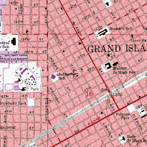 Topographic Map of First Church of the Nazarene, NE