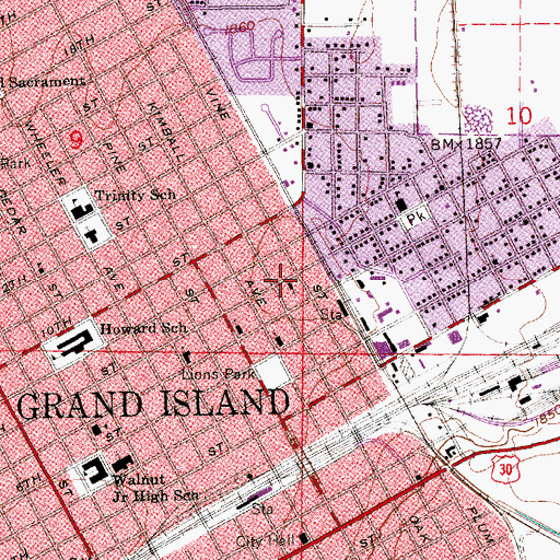 Topographic Map of Latin American Assembly of God Church, NE