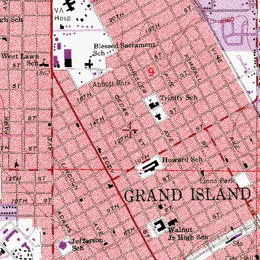 Topographic Map of Seventh Day Adventist Church, NE