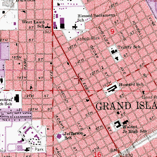 Topographic Map of Faith United Methodist Church, NE