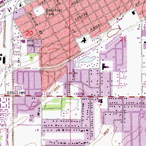 Topographic Map of Baha'i Faith, NE