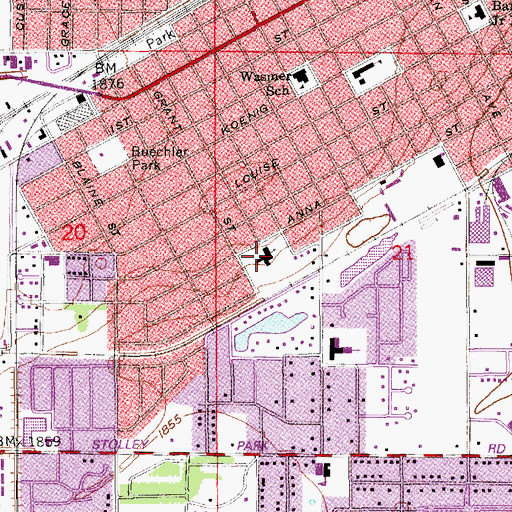 Topographic Map of First Presbyterian Church, NE