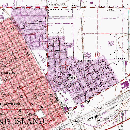 Topographic Map of Harvest Time Baptist Church, NE