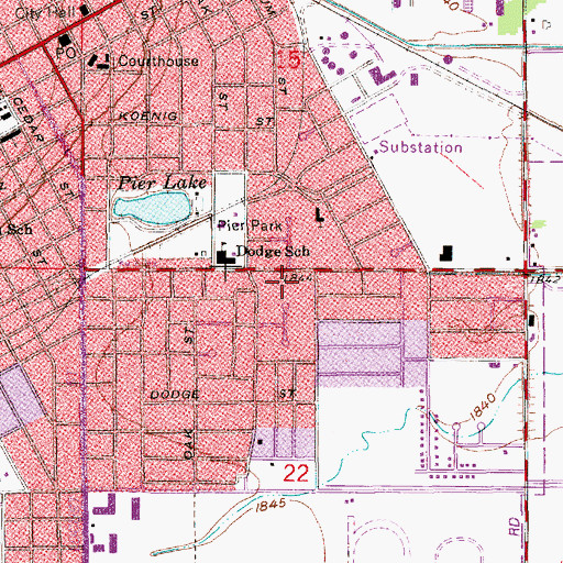 Topographic Map of Grand Island Church of God, NE