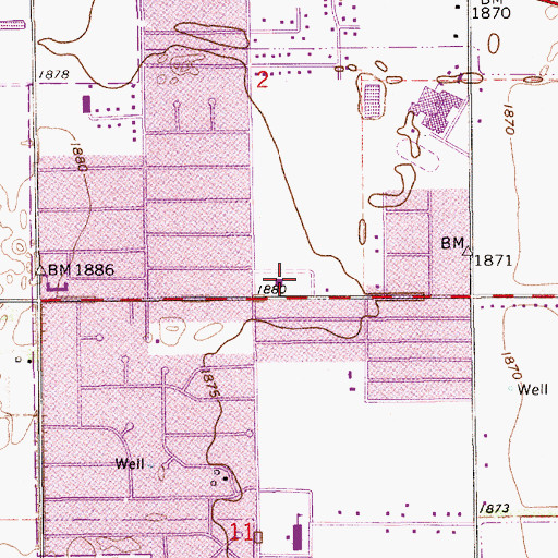 Topographic Map of First United Methodist Church, NE