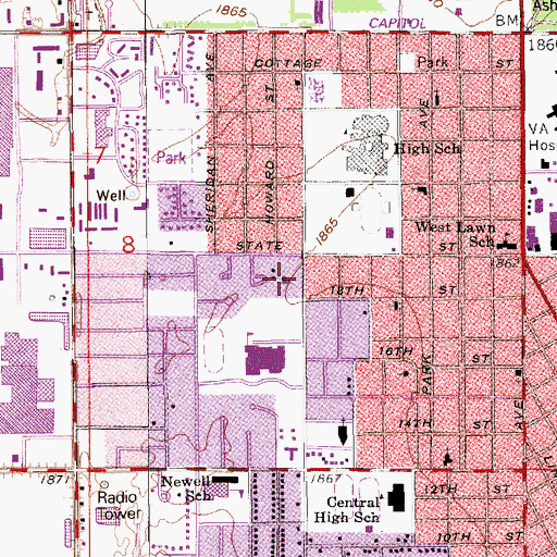 Topographic Map of Immanuel Baptist Church, NE