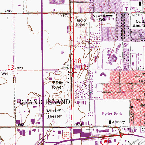 Topographic Map of Abundant Life Christian Center, NE