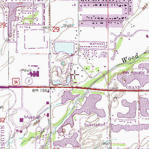 Topographic Map of Worldwide Church of God, NE