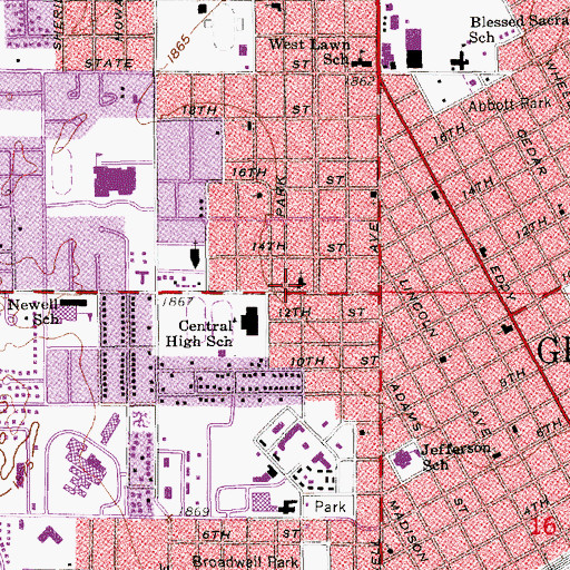 Topographic Map of Christ Lutheran Church, NE