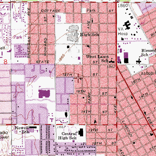 Topographic Map of Reorganized Church of Jesus Christ of Latter Day Saints, NE