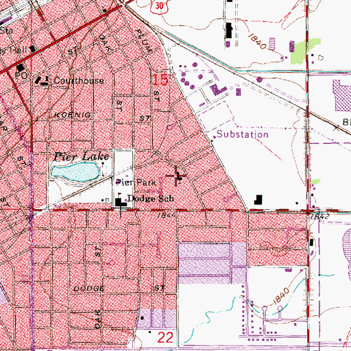 Topographic Map of Grace Lutheran Church, NE