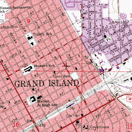 Topographic Map of Salvation Army Church, NE