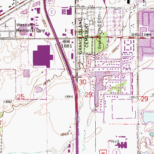 Topographic Map of Jehovahs Witnesses Kingdom Hall, NE