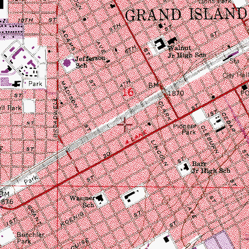 Topographic Map of Edith Abbott Memorial Library, NE
