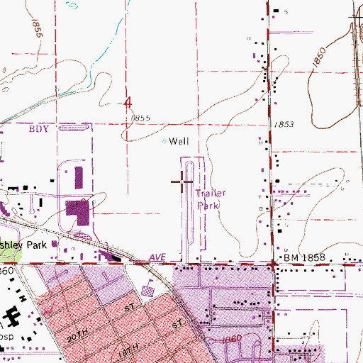 Topographic Map of Pioneer Estates, NE