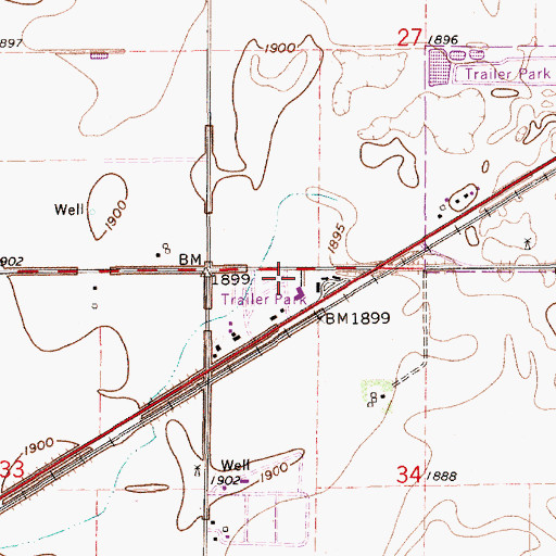 Topographic Map of West Park Plaza Mobile Home Park, NE