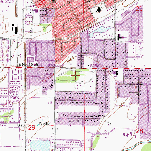 Topographic Map of Grand Island Heritage Zoo, NE