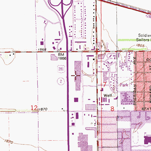 Topographic Map of Grand Island Mall, NE
