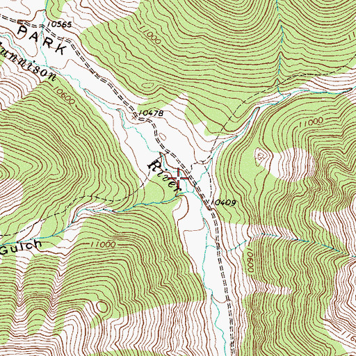 Topographic Map of Grizzly Gulch, CO