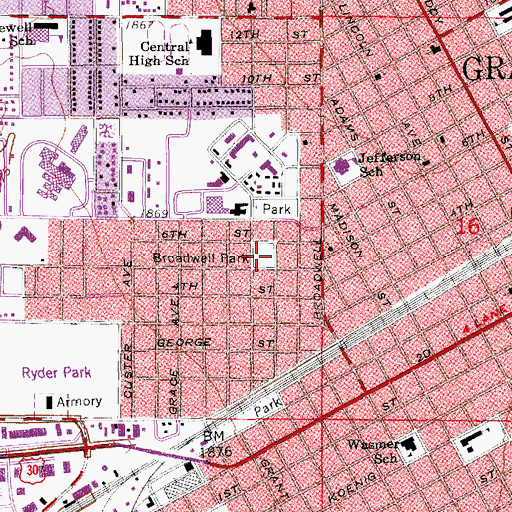 Topographic Map of Broadwell Park, NE