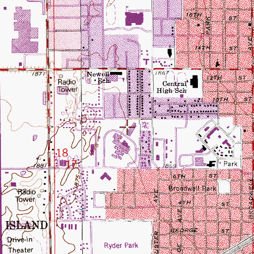 Topographic Map of Grand Island Orthopedics and Sports Medicine, NE