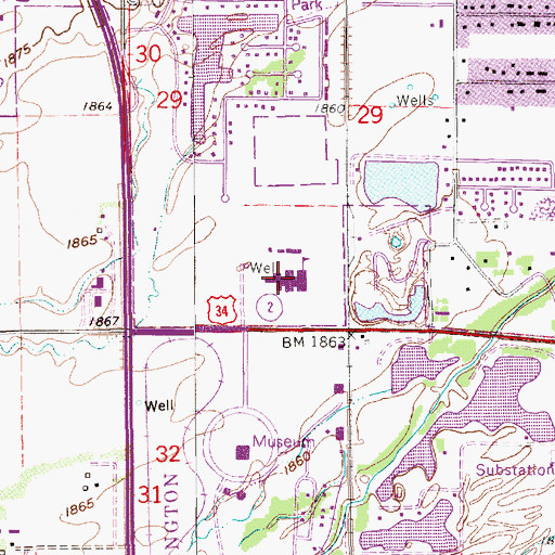 Topographic Map of Central Community College, NE