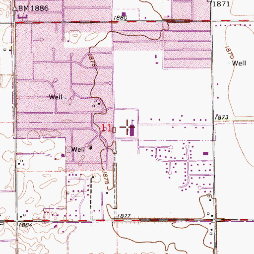 Topographic Map of Westridge Middle School, NE