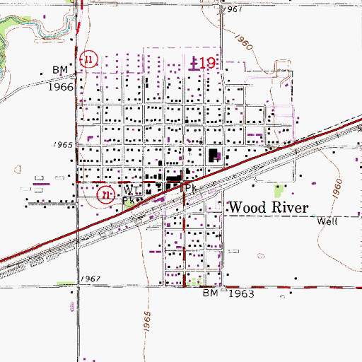 Topographic Map of Wood River Camp, NE