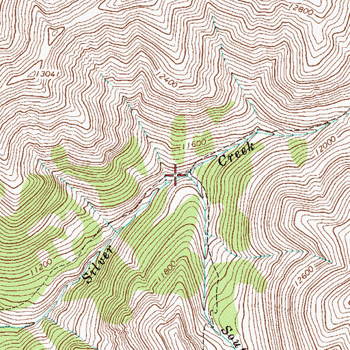 Topographic Map of South Fork Silver Creek, CO