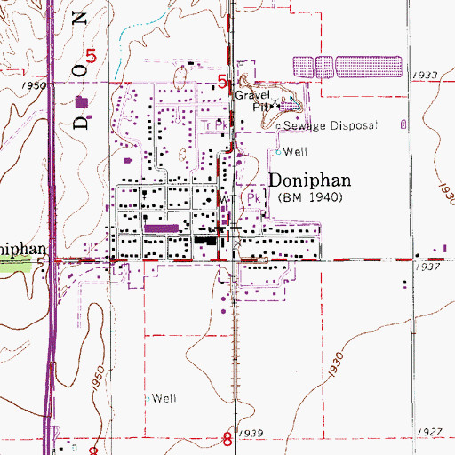 Topographic Map of Doniphan Volunteer Fire and Rescue, NE