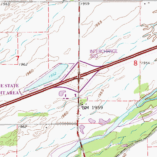 Topographic Map of Interchange 300, NE