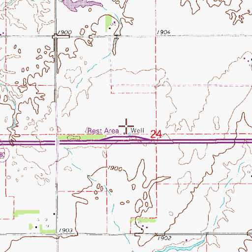 Topographic Map of Grand Island Rest Area - Westbound, NE