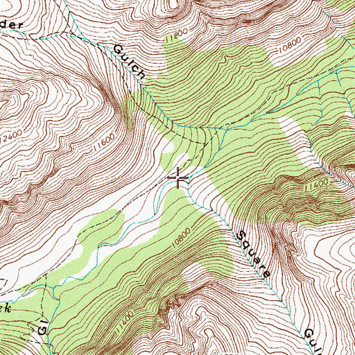 Topographic Map of Square Gulch, CO