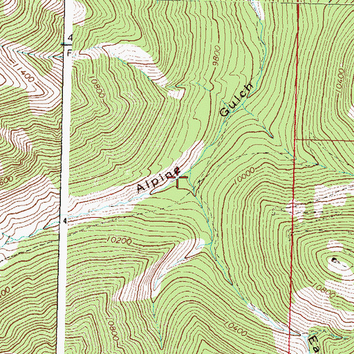 Topographic Map of East Fork Alpine Gulch, CO