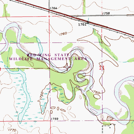 Topographic Map of Red-Wing State Wildlife Management Area, NE